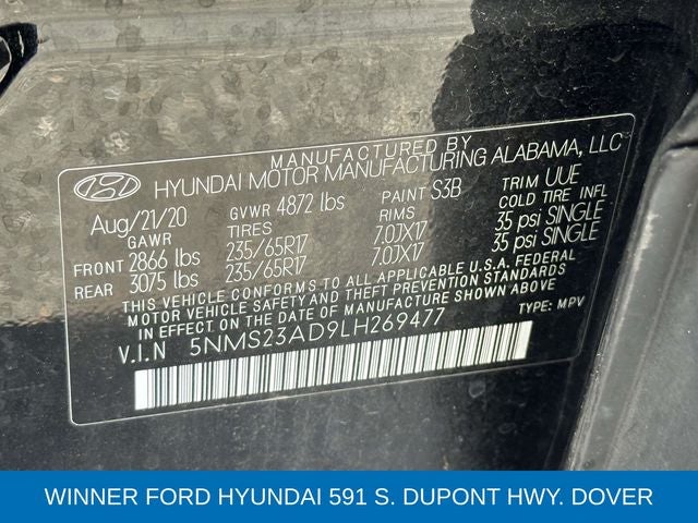 2020 Hyundai SANTA FE SE
