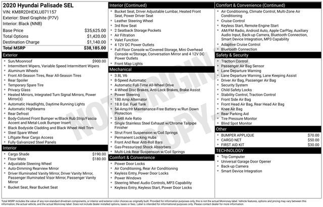 2020 Hyundai PALISADE SEL