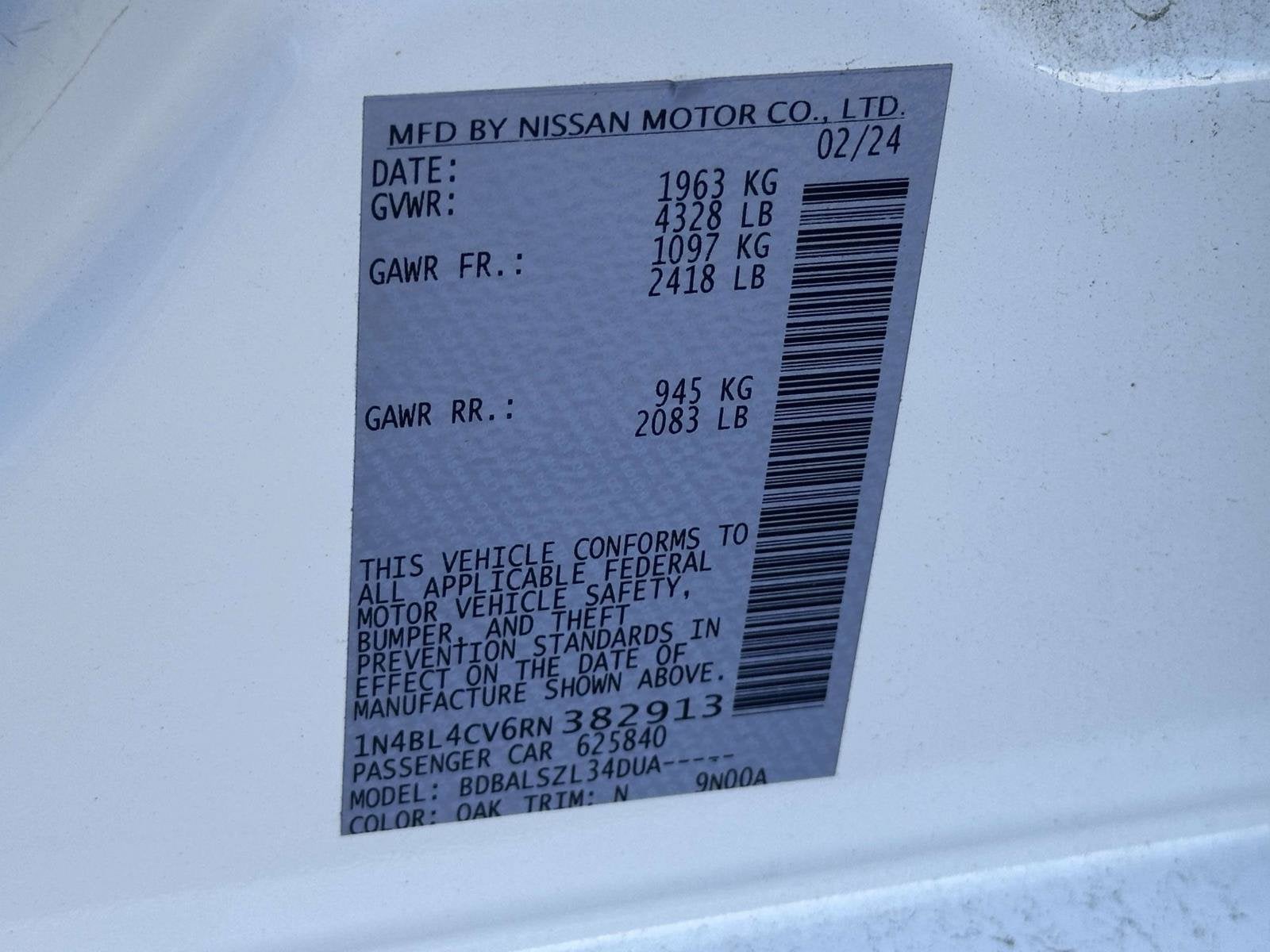 2024 Nissan Altima 2.5 SR