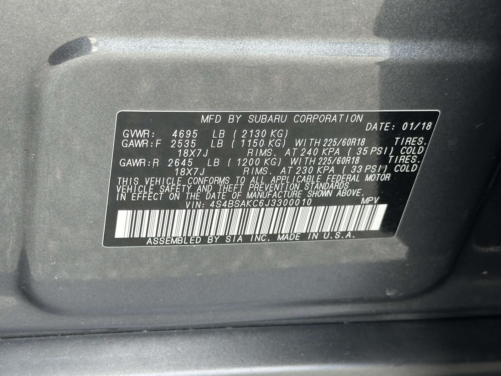 2018 Subaru Outback 2.5i Limited