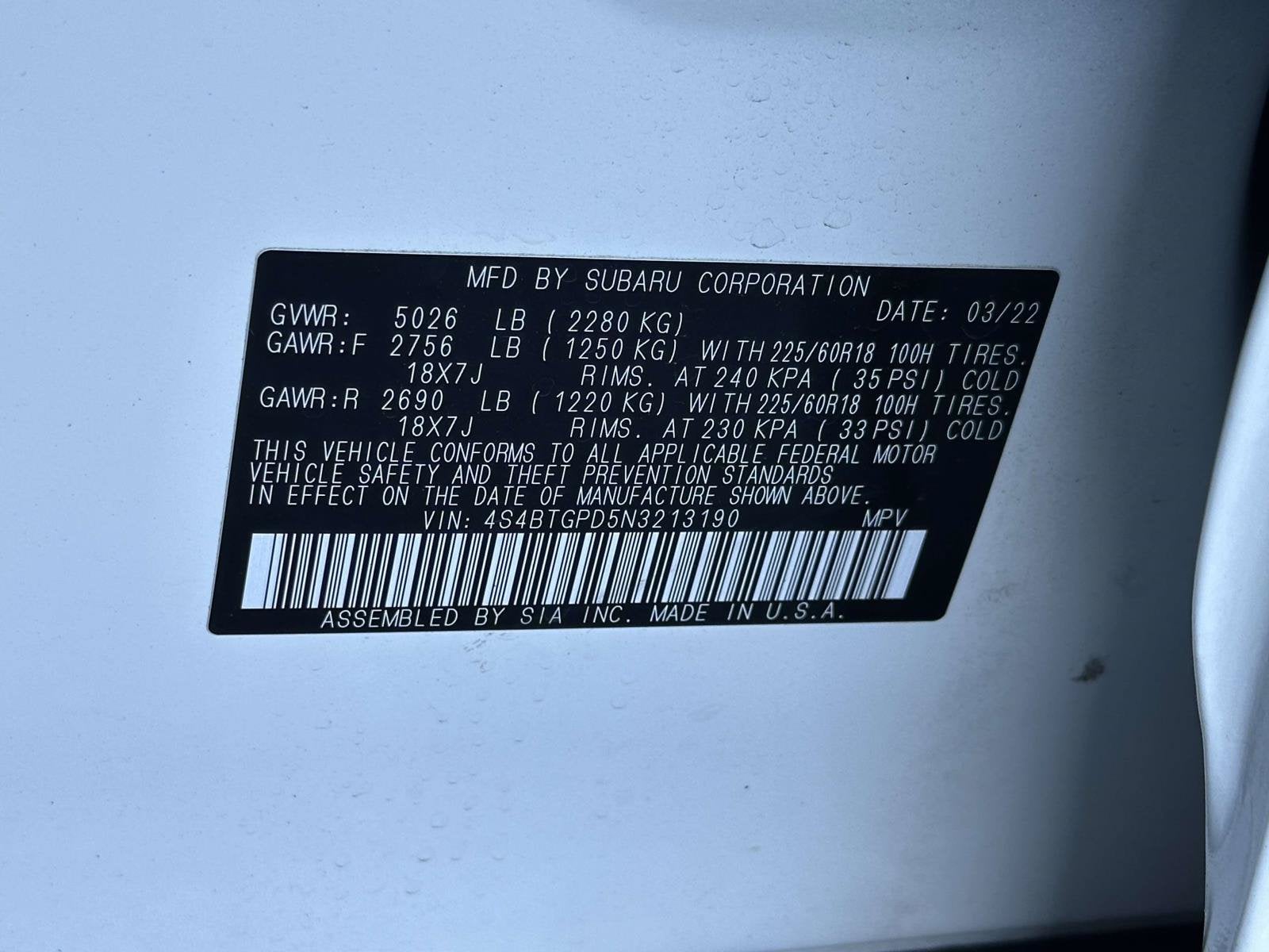 2022 Subaru Outback Touring XT