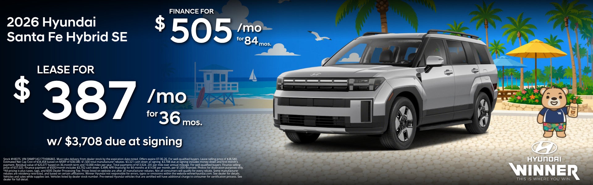 New Hyundai Santa Fe Hybrid SE Special Offers