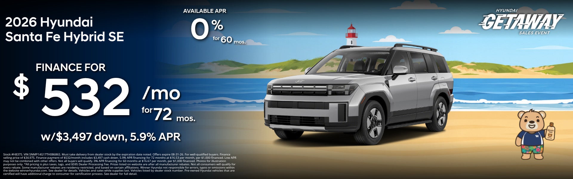 Winner Hyundai 2026 Hyundai Santa Fe Hybrid SE: 3 Offers